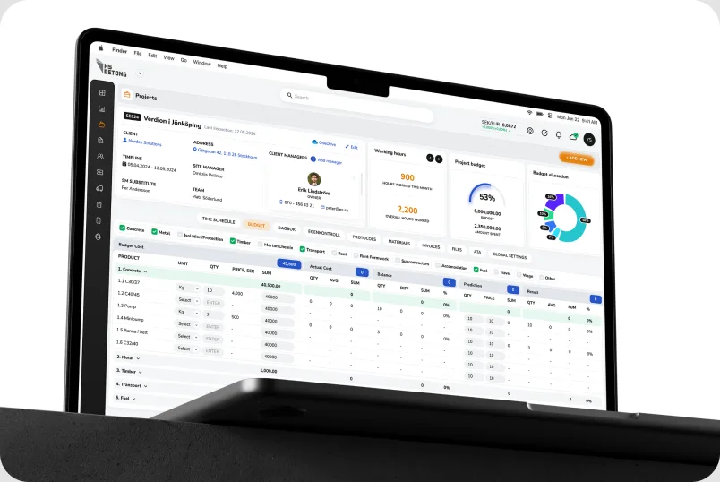SaaS dashboard on a laptop