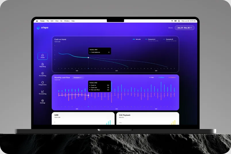 Purple Web3 dashboard on a laptop
